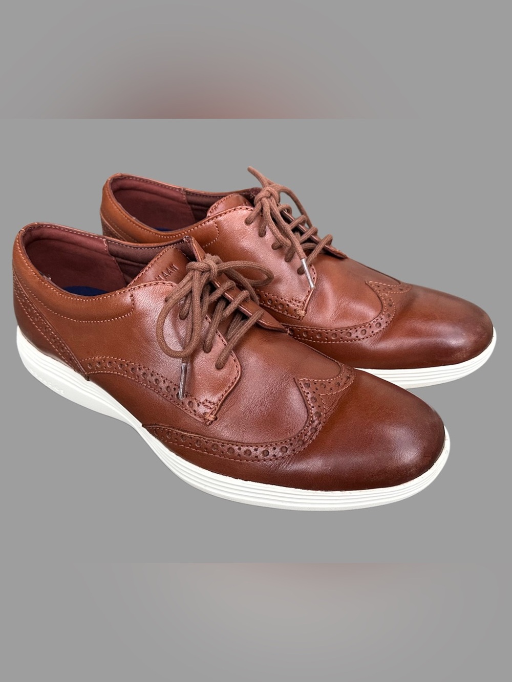 Cole Haan Grand.ØS Brown Leather Wingtip Oxford Shoes Men’s 9.5M C29414
